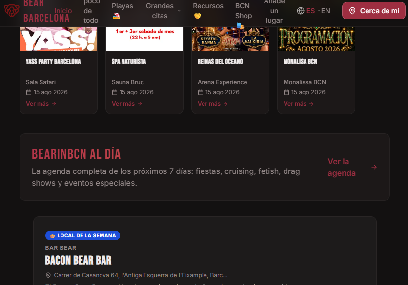 Bearinbcn al día: Barcelona's agenda, by the minute